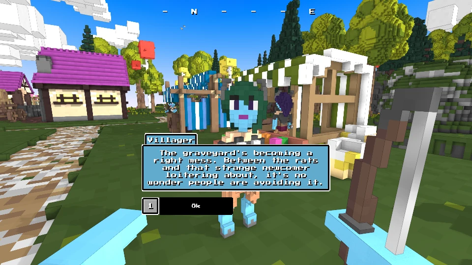 Get a quest from a villager in need of help.