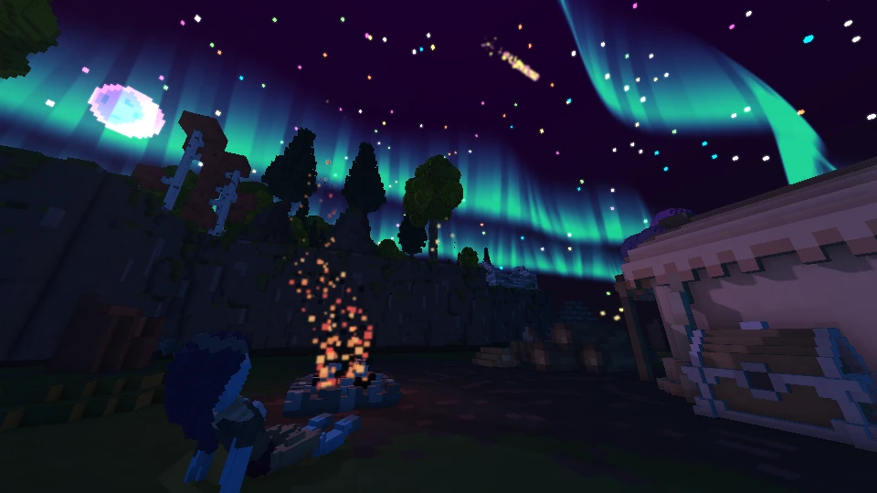 Stargazing gets interrupted by northern lights and a shooting star.